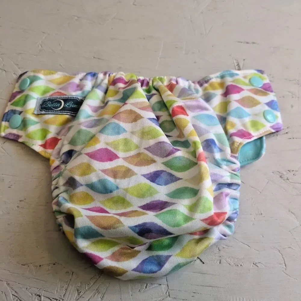 Bella Luna Pocket Cloth Diaper Small Geometric Diamonds Pink No Insert